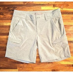 Eddie Bauer Flexion Amphib Womens Gray Stretch Cargo Shorts Sz 2